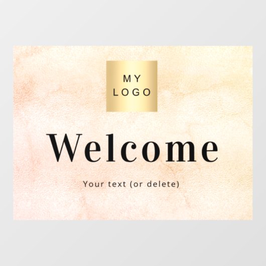 Roos goud metalen logo welkom raamsticker (Vel)