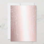 Roos goud metalen strijklampjes chic Bat Mitzvah Kaart (Achterkant)