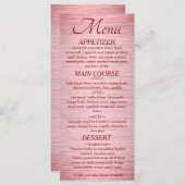 Roos Goud Metallic Bruiloft Receptie Menu (Voorkant / Achterkant)