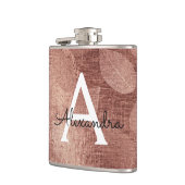 Roos goud metallic Folie glam monogram Initiaal Heupfles (Links)