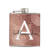 Roos goud metallic Folie glam monogram Initiaal Heupfles (Voorkant)