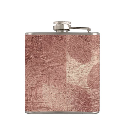Roos goud metallic Folie glam monogram Initiaal Heupfles (Achterkant)
