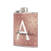 Roos goud metallic Folie glam monogram Initiaal Heupfles (Links)