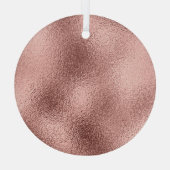 Roos Goud Metallic:  glans. Glas Ornament (Achterkant)