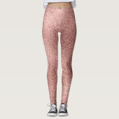 Roos Goud Metallic:  glans. Leggings (Voorkant)