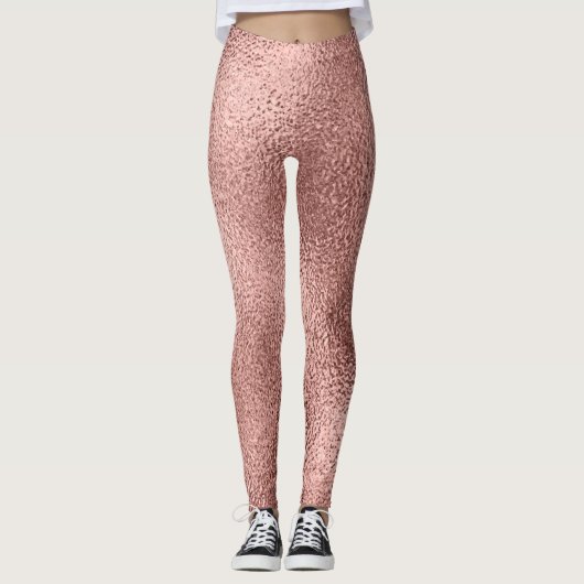 Roos Goud Metallic: glans. Leggings (Voorkant)