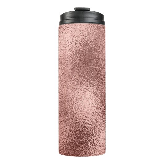 Roos Goud Metallic:  glans. Thermosbeker (Voorkant)