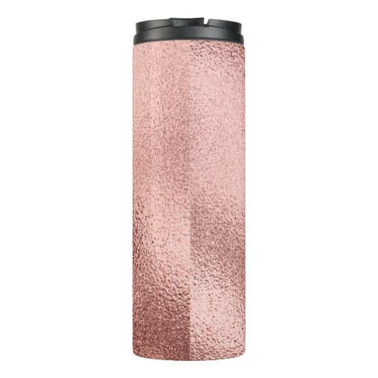 Roos Goud Metallic:  glans. Thermosbeker (Achterkant)