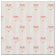 Roos Goud Metallic Hearts & White Stripes Pattern