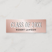 Roos Goud Metallic Luxe Klasse Afstuderen Naam Kaa Mini Visitekaartje (Voorkant)