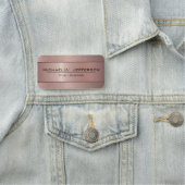 Roos Goud Metallic Shimmer Roze & Glitter Textuur Naamplaatje (In situ)