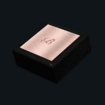 Roos Goud Metallic Textuur Ontwerp Monogram Cadeaudoosje<br><div class="desc">Elegante,  gladde roos gouden metallic textuur achtergrond afbeelding print,  modern design met een aangepaste monogram.</div>