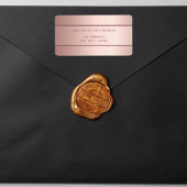 Roos goud metallisch modern minimalistisch huwelij etiket