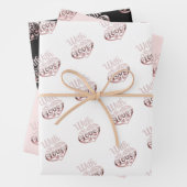 Roos goud metallisch uitzien Valentijn hartliefde Inpakpapier Vel (In situ)