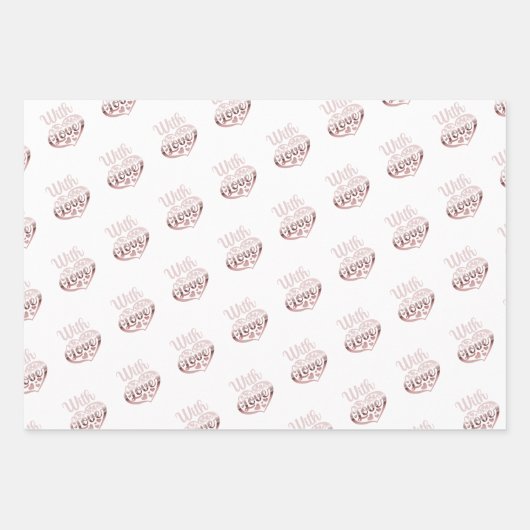 Roos goud metallisch uitzien Valentijn hartliefde Inpakpapier Vel (Voorkant)