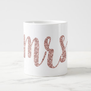 Roos goud mevrouw mok, glitter font grote koffiekop