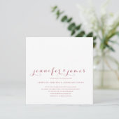 Roos Goud Minimal Script Modern Photo Wedding Kaart (Staand voorkant)