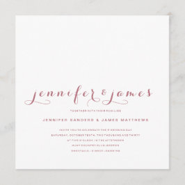 Roos Goud Minimal Script Modern Photo Wedding Kaart