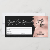 roos goud modern cadeaukaartcertificaat toevoegen  (Voorkant)