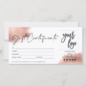 roos goud modern cadeaukaartcertificaat toevoegen  (Voorkant)