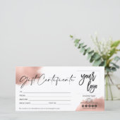 roos goud modern cadeaukaartcertificaat toevoegen  (Staand voorkant)