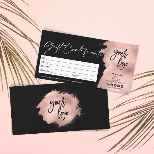 roos goud modern cadeaukaartcertificaat toevoegen 