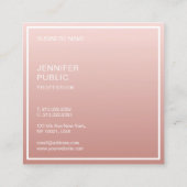 Roos Goud Modern Eenvoudig Ontwerp Elegante Sjablo Vierkante Visitekaartje (Achterkant)