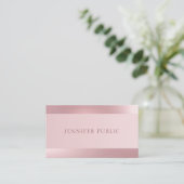 Roos Goud Modern Elegant Glamoureuze Sjabloon Visitekaartje (Staand voorkant)