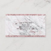 Roos Goud Modern Glam Marmer & Glitter Glamour Visitekaartje (Achterkant)