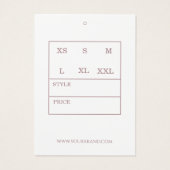 Roos Goud Modern Hang Labels Visitekaartje (Achterkant)