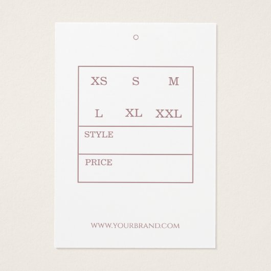 Roos Goud Modern Hang Labels Visitekaartje (Achterkant)