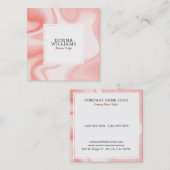 Roos-goud modern marmer vierkante visitekaartje (Voorkant / Achterkant)