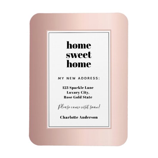 Roos goud modern minimalistisch thuis zoet huis be magneet (Verticaal)