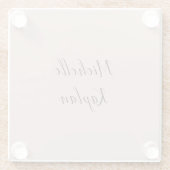 Roos Goud Modern Professionele Exclusieve Naam Glazen Onderzetter (Achterkant)