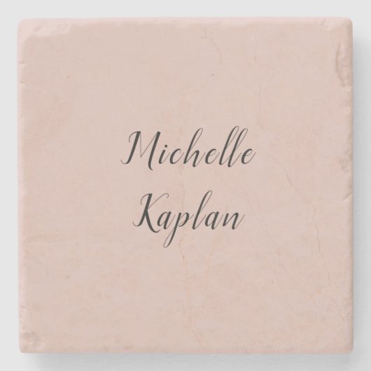 Roos Goud Modern Professionele Exclusieve Naam Stenen Onderzetter (Voorkant)