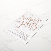 Roos Goud Modern Script Elke Leeftijd Verrassingsf Folie Uitnodiging (Gedraaid)