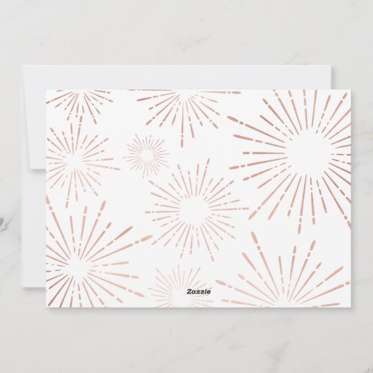 Roos goud modern script nieuw jaar feestdagenkaart (Achterkant)