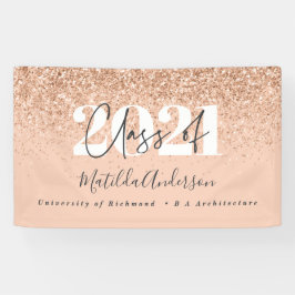 Roos goud modern script stijlvol afstuderen banner