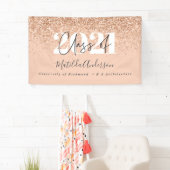 Roos goud modern script stijlvol afstuderen spandoek (Insitu)