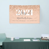 Roos goud modern script stijlvol afstuderen spandoek (Beurs)