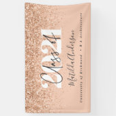 Roos goud modern script stijlvol afstuderen spandoek (Verticaal)