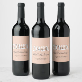 Roos Goud Modern Stijlvol Graduation Party Favor W Wijn Etiket