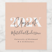 Roos Goud Modern Stijlvol Graduation Party Favor W Wijn Etiket (Enkel label)