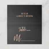 Roos Goud Modern Typografie Zittafel Nummer Plaatskaartje (Buitenkant ongevouwen)