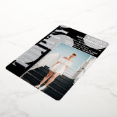 Roos Goud Modern Zwart 30e Verjaardagsfeestfoto Folie Uitnodiging (Gedraaid)