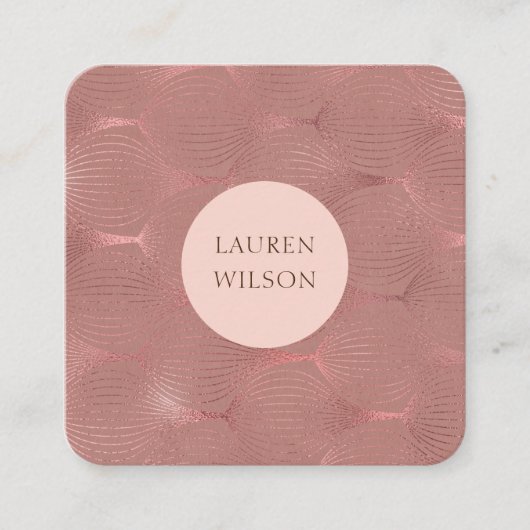 roos goud moderne deco vierkant visitekaartje (Voorkant)