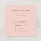 roos goud moderne deco vierkant visitekaartje (Achterkant)