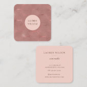 roos goud moderne deco vierkant visitekaartje (Voorkant / Achterkant)