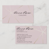 *~* Roos Goud Moderne Folie Trendy Roze Geometrisc Visitekaartje (Voorkant / Achterkant)