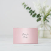 Roos Goud Moderne Kalligrafie Professioneel Elegan Visitekaartje (Staand voorkant)